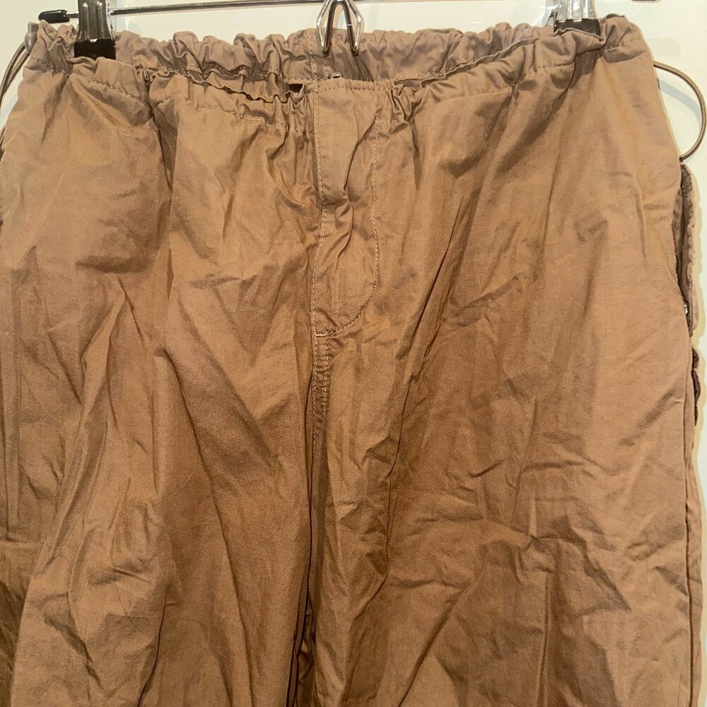 ietsframs Brown Crinkle Nylon Drawstring Pants - image 3